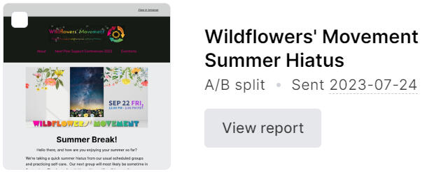 Wildflowers' Movement -Summer break, 2023