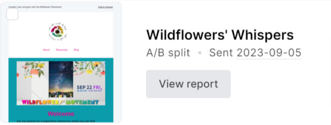 Wildflowers' Movement -Embrace your inner strength, Sept 22, 2023